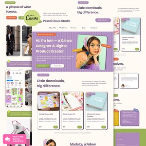 Portfolio-Website-Vorlage, Canva-Website-Designer, Social-Media-Manager, UGC-Influencer & Content-Ersteller, Website-Link-in-Bio-Vorlagen