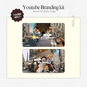 Youtube Branding Kit Youtube Thumbnail Templates Aesthetic Storytelling Youtube Channel Art Branding Modern Branding Youtube Daily Vlog Brand Kit Template You Tubers Brand Content Creator Vlog Lifestyle Daily Vlog Thumbnails Templates Brand Youtube Branding Kit Etsy