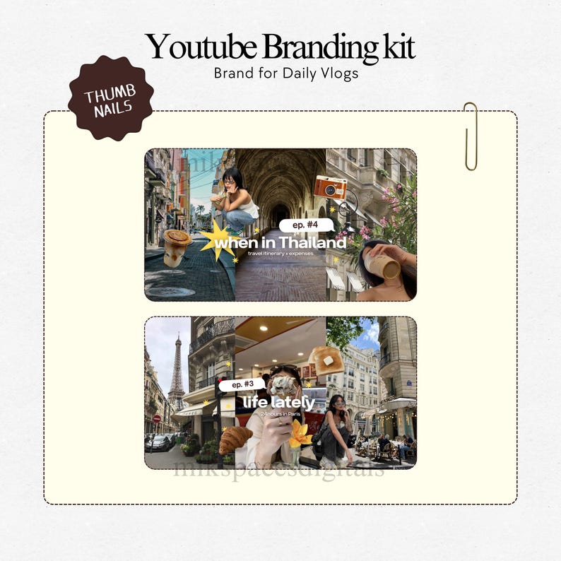 Youtube Branding Kit Youtube Thumbnail Templates Aesthetic Storytelling Youtube Channel Art Branding Modern Branding Youtube Daily Vlog Brand Kit Template You Tubers Brand Content Creator Vlog Lifestyle Daily Vlog Thumbnails Templates Brand Youtube Branding Kit Etsy