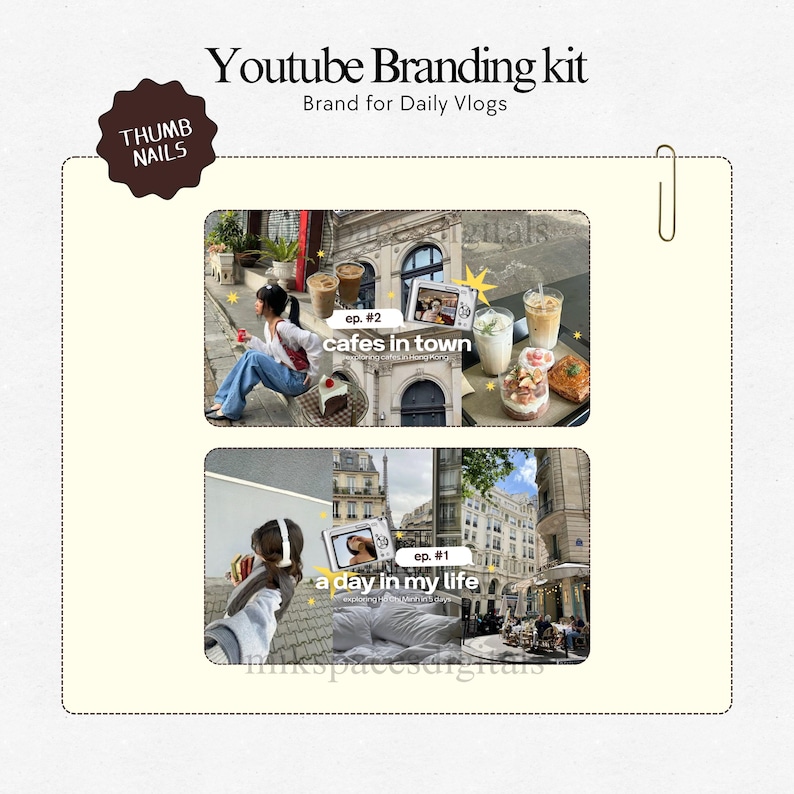 Youtube Branding Kit Youtube Thumbnail Templates Aesthetic Storytelling Youtube Channel Art Branding Modern Branding Youtube Daily Vlog Brand Kit Template You Tubers Brand Content Creator Vlog Lifestyle Daily Vlog Thumbnails Templates Brand Youtube Branding Kit Etsy