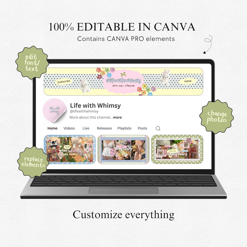 Youtube Branding Kit Whimsy Youtube Vlog Templates  Vlog Youtube Thumbnails Channel Art Templates Storytelling Youtube Brand Kit Canva Pack Youtube Branding Kit Youtube Thumbnail Templates Aesthetic Storytelling Youtube Channel Art Branding Modern Branding Youtube Daily Vlog Brand Kit Template You Tubers Brand Content Creator Vlog Lifestyle Daily Vlog Thumbnails Templates Brand Youtube Branding Kit Etsy