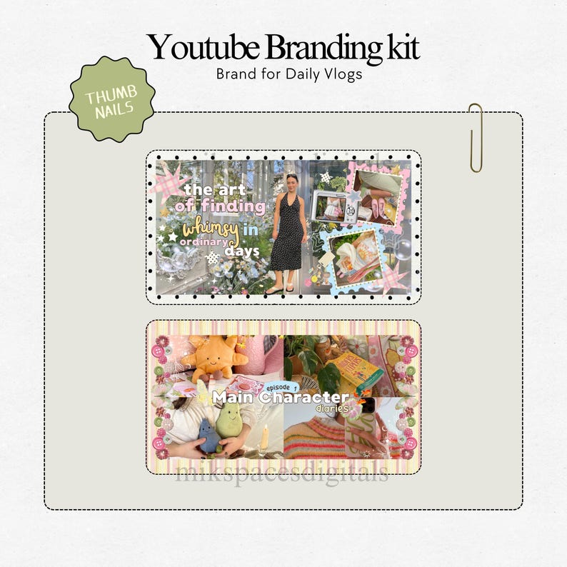 Youtube Branding Kit Whimsy Youtube Vlog Templates  Vlog Youtube Thumbnails Channel Art Templates Storytelling Youtube Brand Kit Canva Pack Youtube Branding Kit Youtube Thumbnail Templates Aesthetic Storytelling Youtube Channel Art Branding Modern Branding Youtube Daily Vlog Brand Kit Template You Tubers Brand Content Creator Vlog Lifestyle Daily Vlog Thumbnails Templates Brand Youtube Branding Kit Etsy