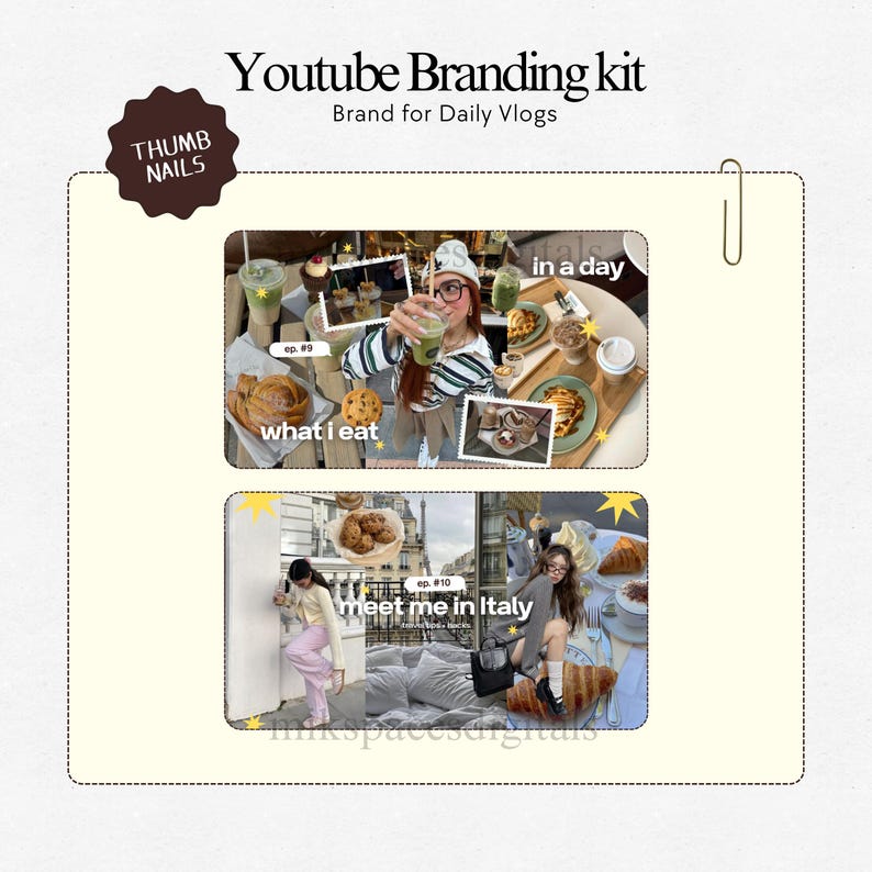 Youtube Branding Kit Youtube Thumbnail Templates Aesthetic Storytelling Youtube Channel Art Branding Modern Branding Youtube Daily Vlog Brand Kit Template You Tubers Brand Content Creator Vlog Lifestyle Daily Vlog Thumbnails Templates Brand Youtube Branding Kit Etsy