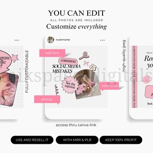 Pastel Pink Instagram Templates: Canva Social Media Posts & Stories ...