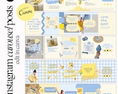 Carousel Templates Instagram Carousel Seamless IG Carousel Canva Templates Social Media Templates Butter Yellow Post Blue Carousel Template