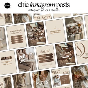 Chic Boss Instagram Templates GirlBoss Social Media Templates Boss Babe Post Girl Boss Quotes Minimalist Neutral Beige Theme Templates