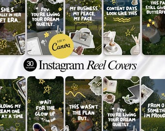 Instagram Reel Covers Templates Faceless IG Reel Thumbnail Reels Cozy Reel Cover Trendy Aesthetic Instagram Faceless Butter Yellow Reel
