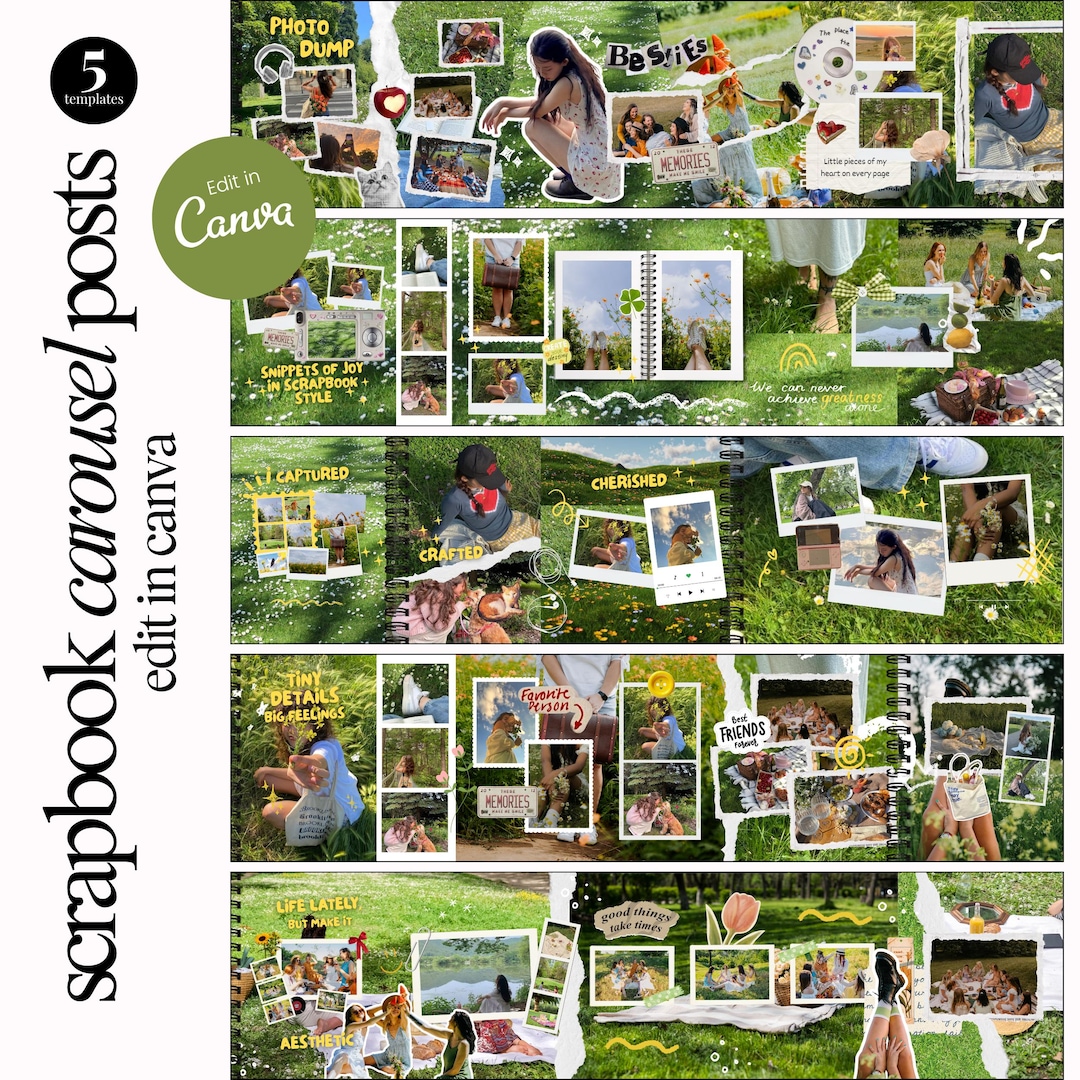 Scrapbook Templates Carousel Templates Seamless Carousel Digital ...