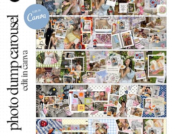 Photo Dump Instagram Carousel Templates Whimsy Core IG Posts Templates Instagram Photo Dump Daily Life  Scrapbook Template Seamless Carousel