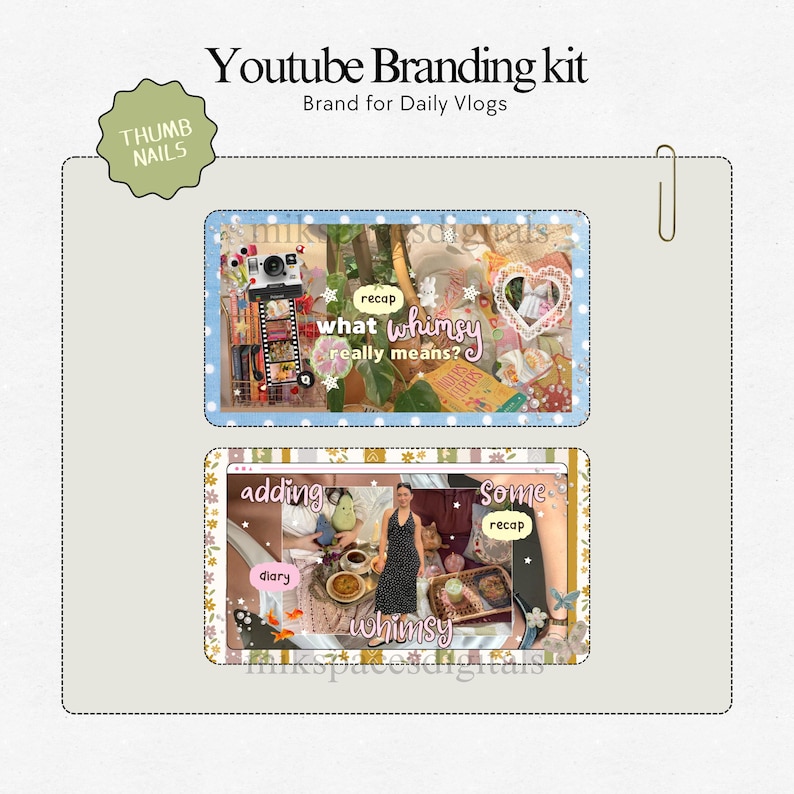 Youtube Branding Kit Whimsy Youtube Vlog Templates  Vlog Youtube Thumbnails Channel Art Templates Storytelling Youtube Brand Kit Canva Pack Youtube Branding Kit Youtube Thumbnail Templates Aesthetic Storytelling Youtube Channel Art Branding Modern Branding Youtube Daily Vlog Brand Kit Template You Tubers Brand Content Creator Vlog Lifestyle Daily Vlog Thumbnails Templates Brand Youtube Branding Kit Etsy