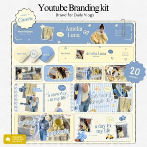 Youtube Branding Kit Templates Youtube Thumbnail Yellow Youtube Channel Art Kit Branding Templates Youtube Daily Vlog Brand Kit Template