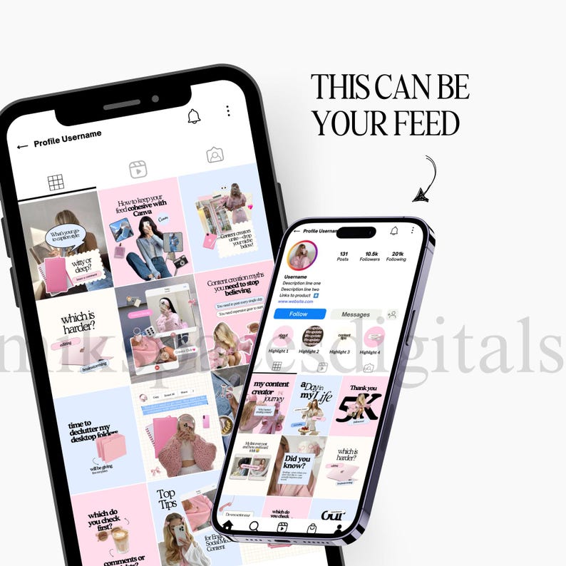 Instagram Template Social Media Templates Pink Instagramable Template canva template instagram bundle templates instagram plantillas sociales digital marketer digital marketeer content creation content cration content creating aes thetics Social Media Manager Instagram Templates SMM Posts and Stories Instagram Marketing Digital Marketer Social Canva Templates Blue & Pink Theme Etsy