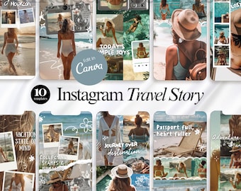 Instagram Story Templates Travel Daily Stories Instagram Story Vlog Stories Photo Dump Templates Digital Scrapbook Stories Trendy IG Stories