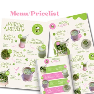 Matcha Pink Coffee Instagram Templates Social Media Template Cafe Business Coffee Shop Template Milkshake Cafe Social Matcha Instagram Posts Etsy