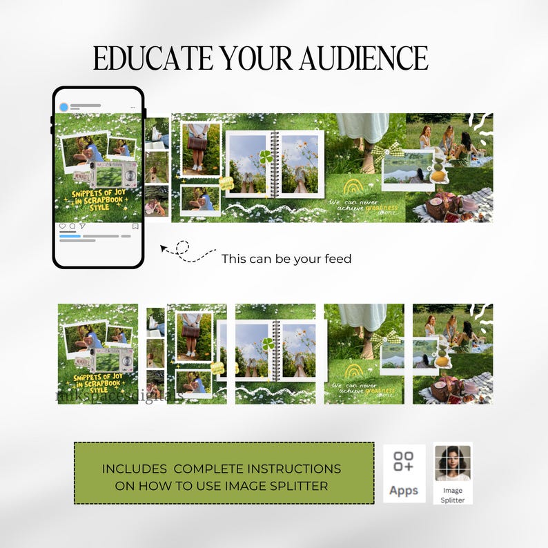Scrapbook Templates Carousel Templates Seamless Carousel Digital Scrapbook Storytelling Templates Instagram Carousel Templates Photo Dump IG Scrapbook instagram scrapbooking instagram digital scrapbook instagram post template scrapbook Etsy