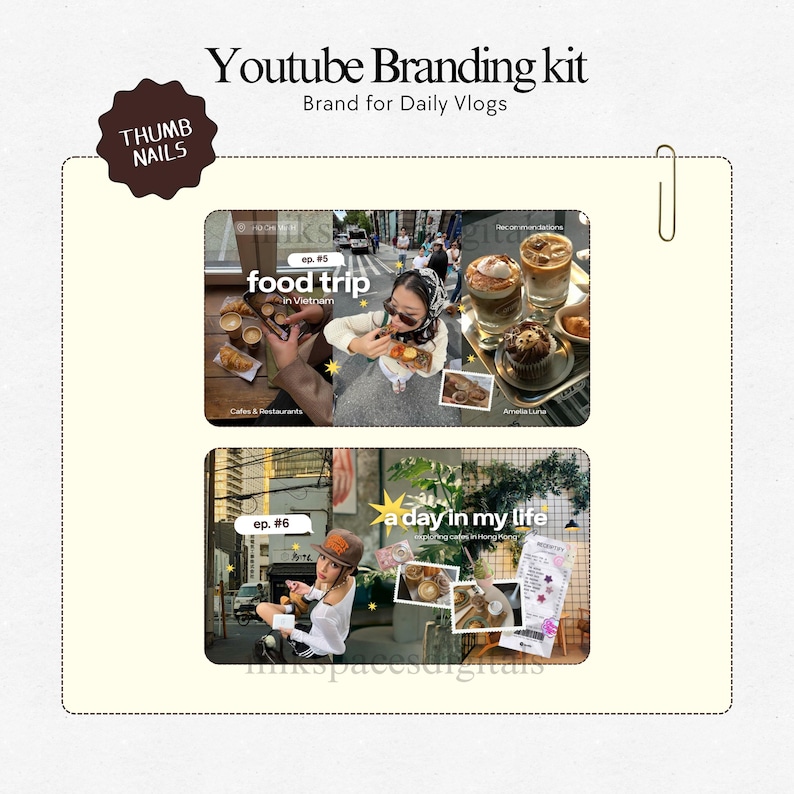 Youtube Branding Kit Youtube Thumbnail Templates Aesthetic Storytelling Youtube Channel Art Branding Modern Branding Youtube Daily Vlog Brand Kit Template You Tubers Brand Content Creator Vlog Lifestyle Daily Vlog Thumbnails Templates Brand Youtube Branding Kit Etsy