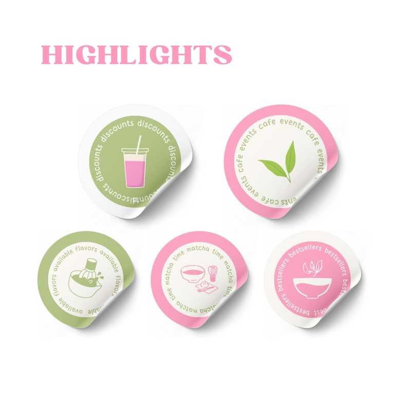 Matcha Pink Coffee Instagram Templates Social Media Template Cafe Business Coffee Shop Template Milkshake Cafe Social Matcha Instagram Posts Etsy