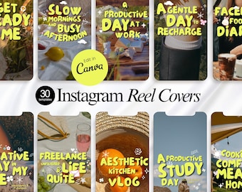 Cozy Faceless Instagram Reels Cover Templates Video Reels Marketing Templates Aesthetic Reels for Content Creator Mini Vlog Cover Templates