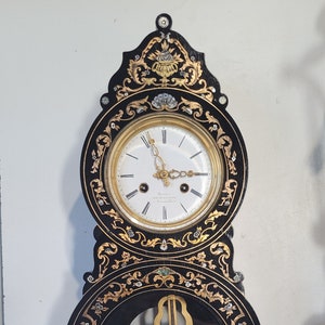 DEMEUR-Uhr, Uhrmacher des Königs von Belgien Brüsseler Uhr in Boulle-Intarsien Napoleon 3 Viktorianische Kartelluhr