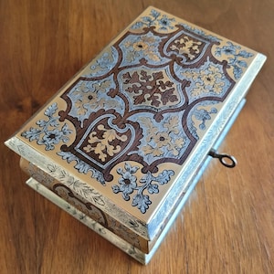 Napoleon III jewelry box - 19th century - boule marquetry brass tinplate wood, with precious wood interior