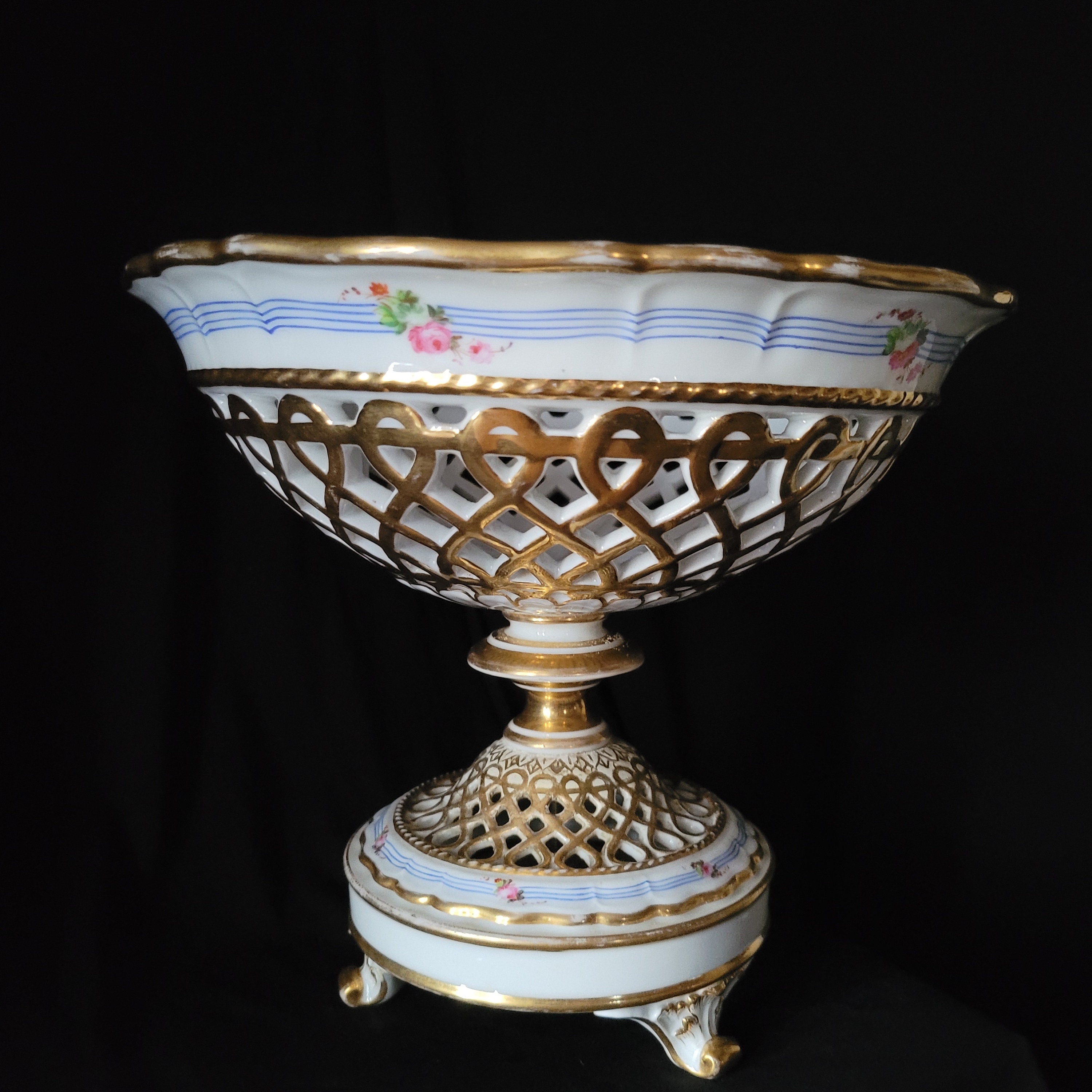 Vase Corbeille - Porcelaine de Paris Ceramique Antique Napoleon Antiquité Faience France Biscuit Nap