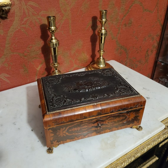 Boîte à Bijoux Napoléon - Porcelaine De Luxe France - Décor Ancien