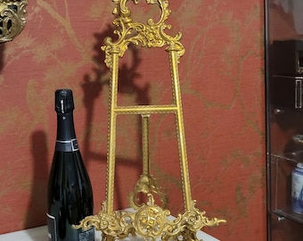 Easel Rare Easel in gilded bronze of great height 53 cm (20.87 Inch) Rococo Late XIX early XXth century