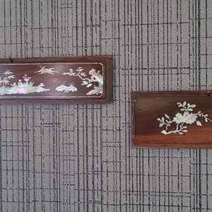 Set of Small Wood Panels CHINA XIX nacre chiseled Napoleon 3 authentic and rare