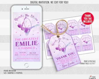 Circus Invitation, Anne Wheeler invite, Greatest Showman, Thank you tag included, We edit for you, size 1080X1920PIXEL, L108