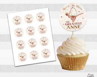 Cupcake Toppers Circus Greatest Showman Birthday Party - Etsy