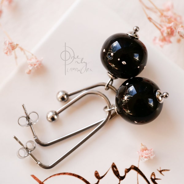 Dark Cosmos Earrings in Silver main image 1