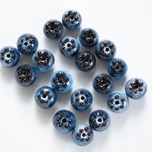 Blueberry Glass Beads: Handmade Summer Jewelry Making (Set of 10) image 8