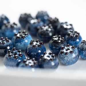 Blueberry Glass Beads: Handmade Summer Jewelry Making (Set of 10) image 2