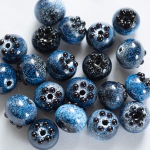 Blueberry Glass Beads: Handmade Summer Jewelry Making (Set of 10) image 1