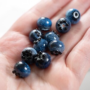 Blueberry Glass Beads: Handmade Summer Jewelry Making (Set of 10) image 9