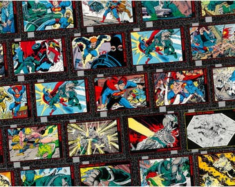 Death of Superman Collage | 1-of-1 DC Comic Card Mixed Media Wall Art | Superman vs Doomsday, Guy Gardner, Booster Gold