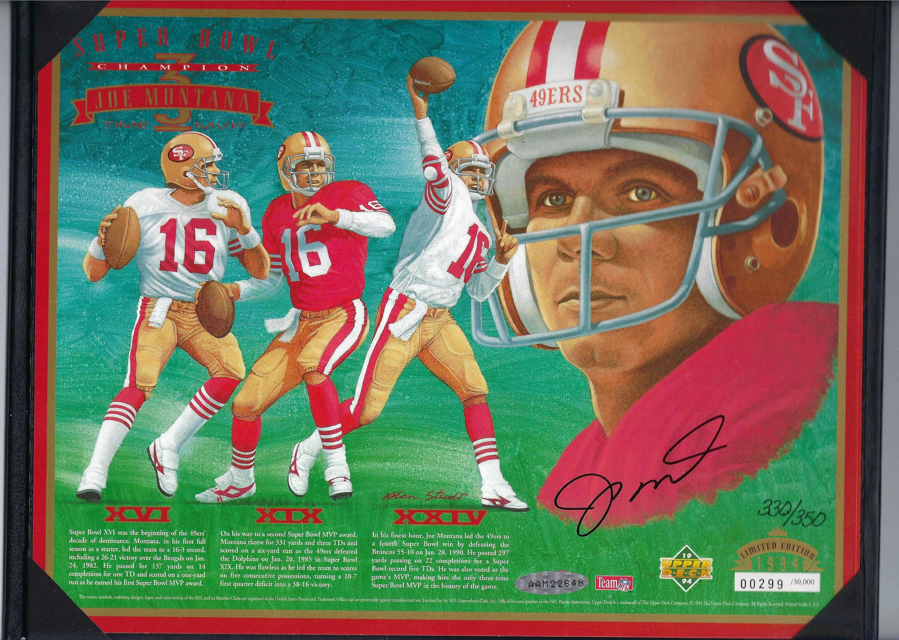 クリスマススペシャル ジョー・モンタナ サイン入りヴィンテージ写真