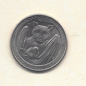 2020 D Quarter - America Samoa - Nation Park - Bat  Coin - Uncirculated - Mint