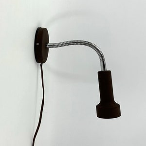 Lampada da parete vintage a collo di cigno marrone - anni &#39;70