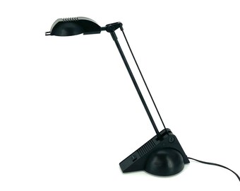 Lampe de table / bureau noire vintage avec look industriel - années 80