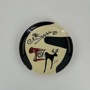 Beautiful Ceramic Hand-painted Serving Plate Thomas Buxo - 1960s