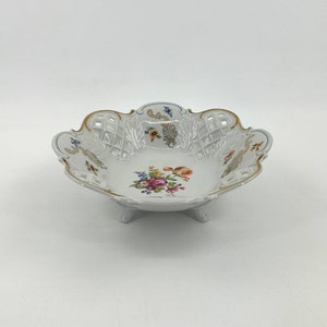 Rosenthal Flower Bowl on Legs with Gilded Edges - 1950s
