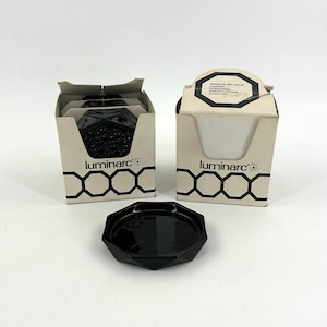 Luminarc Arcoroc Black Coasters New In Box - 1980s