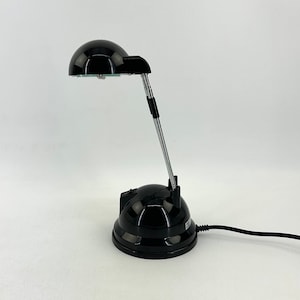 Lampada da scrivania IKEA Espressivo, vintage anni '90, telescopica nera, regolabile, cromata, alogena, illuminazione retrò Space Age.