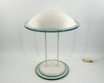 White UFO table lamp - Memphis style - 1980s