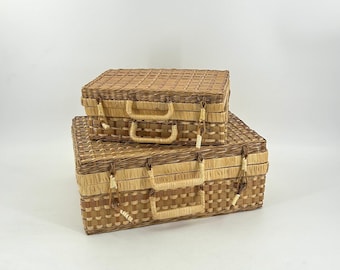 Set of Wicker Suitcases - 1970s