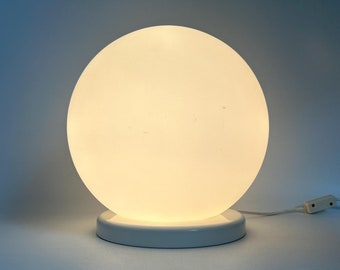 Vintage Space Age Globe Table Lamp Opaline Glass Hala Zeist 1970s White Orb Lamp Mid Century Lighting