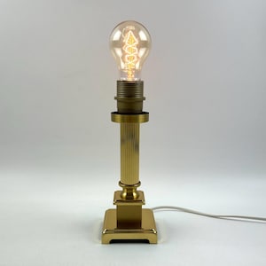 Vintage Brass Table Lamp Base Herda 1960s 1970s Hollywood Regency Lamp Base Gold Minimalist Desk Lamp E27 Lighting