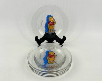 Winnie the Pooh - Glass plates - Set of 5 - Disney - Basato Sull'Opera - 1990s