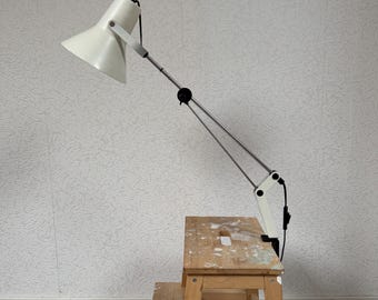 IKEA A401 Architect Desk Lamp 1980s White Clamp Lamp Vintage Adjustable Task Light Scandinavian Design